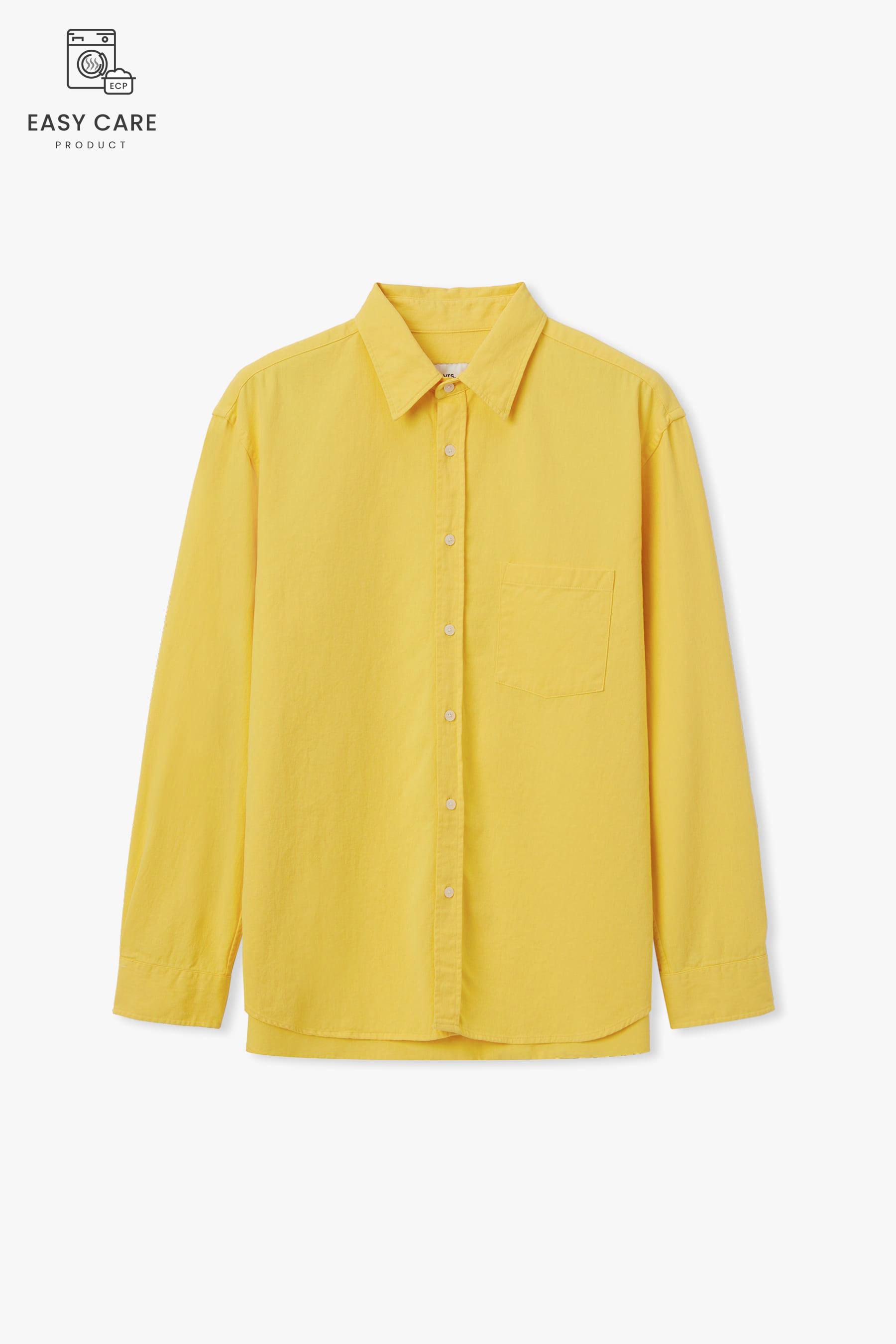 YELLOW YRS POIKA COTTON DRILL WASHED SHIRTS CLASSIC FIT (ECP GARMENT PROCESS)