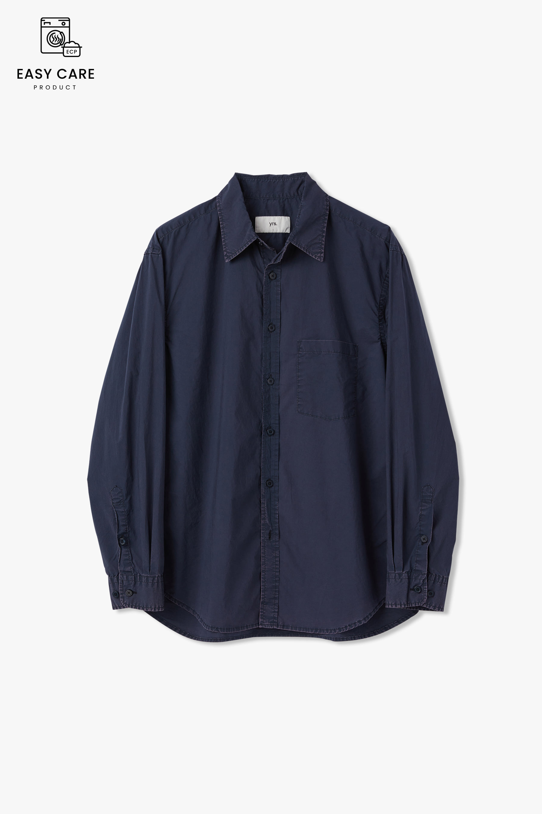 DUSTY NAVY YRS POIKA 1980&#039;S VNTG TYPEWRITER WASHED SHIRTS CLASSIC FIT (ECP GARMENT PROCESS)